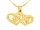 Two Hearts with Letters Gold Plated Name Necklace Tiny