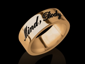 Gold Name Ring Hand Script Style