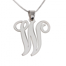 1 Letter Silver Monogram Necklace
