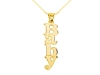 Vertical Gold Plated Block Letters Name Necklace