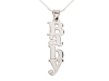 Vertical Sterling Silver .925 Block Letters Name Necklace