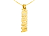 Vertical Gold Plated Block Letters Necklace
