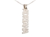 Vertical Sterling Silver Block Letters Name Necklace
