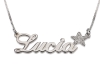 Right Side Sparkling Star Sterling Silver Name Necklace