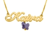  Double Thickness Gold Plated Name Necklace with Small Pendant