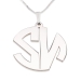 2 Letters Silver Monogram Necklace - Open