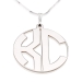 2 Letters Silver Monogram Necklace - Close