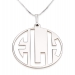 3 Letters Silver Monogram Necklace - Negative