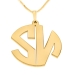 2 Letters Gold Plated Monogram Necklace - Open