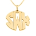 3 Letters Gold Plated Monogram Necklace - Open