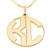 2 Letters Gold Monogram Necklace - Close