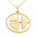 2 Letters Gold Monogram Necklace - Negative