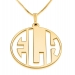3 Letters Gold Plated Monogram Necklace - Negative