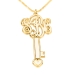 3 Letters Gold Key Monogram Necklace