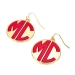 2 Thin Block Letters Gold Monogram Name Earrings - Color